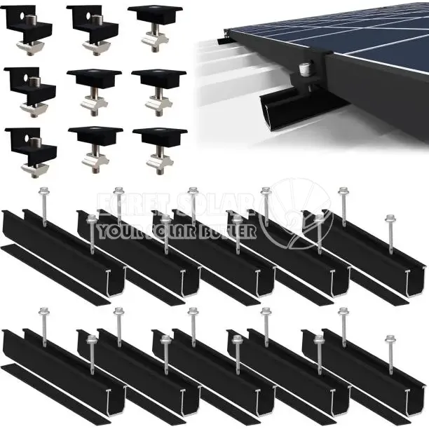 Solar Black U Rail System Kit